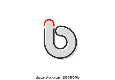 black red grey letter b alphabet logo design icon for company. Suitable as a business logotype