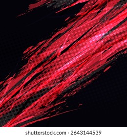 Fundo Grunge preto e vermelho com meio-tom. Adequado para banner, pôster ou fundo esportivo. Elementos de Rascunho e Textura