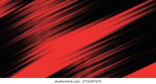 Fundo de pincel Grunge preto e vermelho com efeito de meio-tom