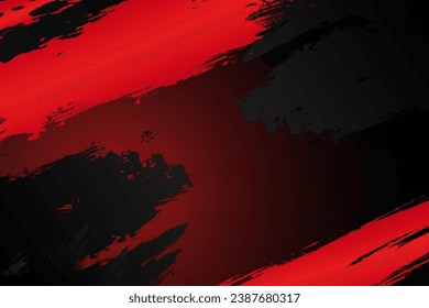 black and red grunge texture background. vector illustration. hipster style with paint splits. stylish frame red color of the brush. the drawn strips are a rectangular format. Japanese style design