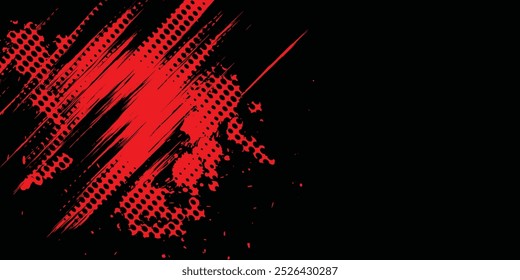 Fundo de vetor de textura grunge vermelho preto. Muro velho. Modelo texturizado para design. Parede de estuque pintada em relevo.