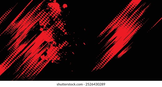 Fondo de Vector de textura grunge rojo negro. Pared vieja. Plantilla texturizada para el diseño. Pared de estuco pintado en relieve.