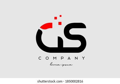 combinación de icono del logotipo de la letra del alfabeto GS G S en rojo negro. Diseño para empresas y negocios