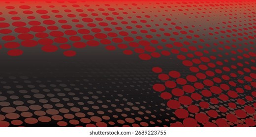 Puntos de patrón de color semitono negro y rojo. Vector.