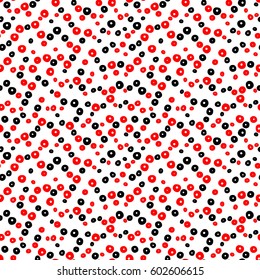 Black and red hand drawn circle. Seamless vector pattern