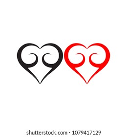 black red heart logo
