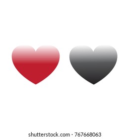 black and red hearts