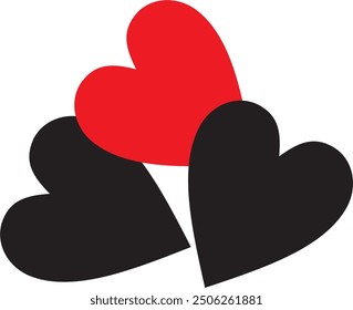 
black red black hearts vector