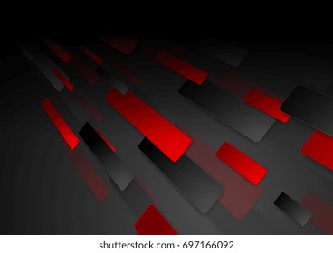 Black and red hi-tech abstract background. Geometric vector design