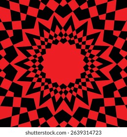 Black and red hypnotic optical Illusion background