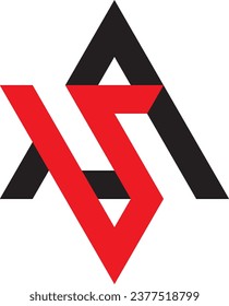 Letra negra y roja inicial a y imagen del logotipo inmobiliario de U sobre fondo blanco. Elemento de plantilla de diseño de logotipo de vectores planos para logotipos de construcción de arquitectura.