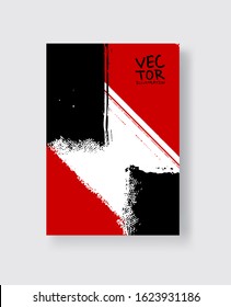 Black red ink brush stroke on white background. Minimalistic style. Vector illustration of grunge element stains.Vector brushes illustration.