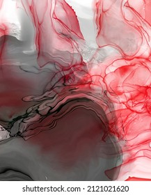 Black red ink brush stroke on white background. Design element. Vector illustration of grunge wave stains. Vector brushes illustration.