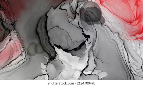 Black red ink brush stroke on white background. Design element. Vector illustration of grunge wave stains. Vector brushes illustration.