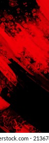 Fondo del trazo de pincel rojo negro. elemento JDesign. Ilustración vectorial de manchas de grano. El vector pinza la ilustración.