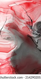 Black red ink brush stroke on white background. Design element. Vector illustration of grunge wave stains. Vector brushes illustration.