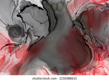 Black red ink brush stroke on white background. Design element. Vector illustration of grunge wave stains. Vector brushes illustration.