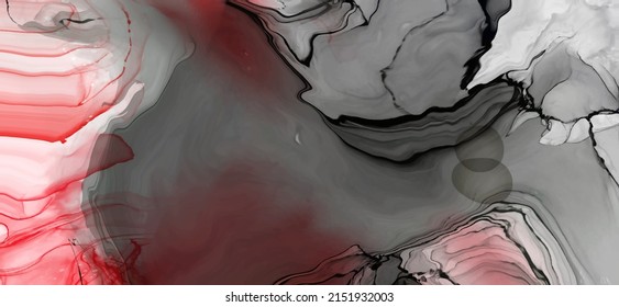 Black red ink brush stroke on white background. Design element. Vector illustration of grunge wave stains. Vector brushes illustration.