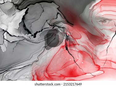 Black red ink brush stroke on white background. Design element. Vector illustration of grunge wave stains. Vector brushes illustration.