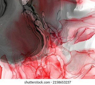 Pincel rojo negro sobre fondo blanco. Elemento de diseño. Ilustración vectorial de las manchas de onda gruesa. El vector pinza la ilustración.
