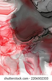 Black red ink brush stroke on white background. Design element. Vector illustration of grunge wave stains. Vector brushes illustration.
