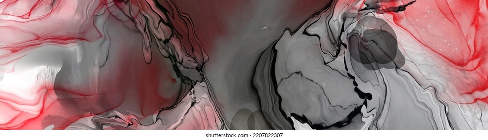 Black red ink brush stroke on white background. Design element. Vector illustration of grunge wave stains. Vector brushes illustration.