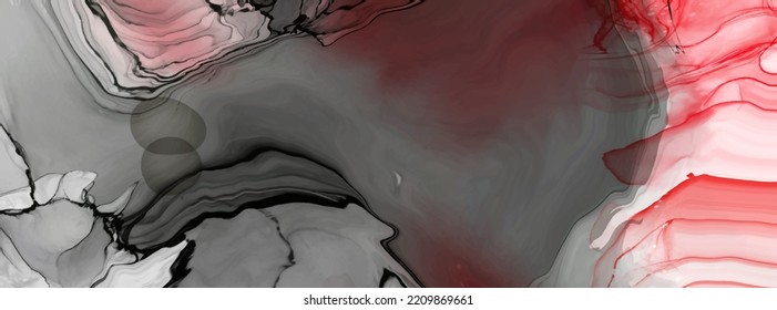 Black red ink brush stroke on white background. Design element. Vector illustration of grunge wave stains. Vector brushes illustration.