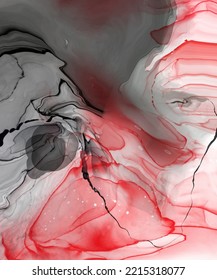 Black red ink brush stroke on white background. Design element. Vector illustration of grunge wave stains. Vector brushes illustration.