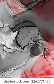 Schwarz-roter Pinselstrich auf weißem Hintergrund. Design-Element. Vektorgrafik von Grunge-Wellenflecken. Vektorbürsten-Illustration.