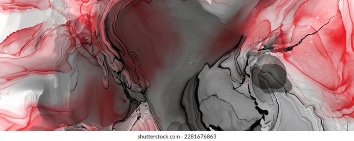 Pincel rojo negro sobre fondo blanco. Elemento de diseño. Ilustración vectorial de las manchas de onda gruesa. El vector pinza la ilustración.