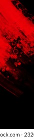 schwarz-roter Pinselstrich, Hintergrund. JDesign-Element. Vektorgrafik von Grunge-Flecken. Vektorbürsten-Illustration.