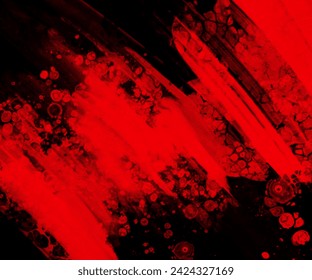 Fondo de pincelada de tinta roja negra. Elemento JDesign. Ilustración vectorial de las manchas de grunge. Ilustración de pinceles vectoriales.