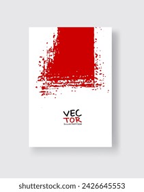 Black red ink brush stroke on white background. Minimalistic style. Vector illustration of grunge element stains.Vector brushes illustration.
