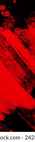 Fondo de pincelada de tinta roja negra. Elemento JDesign. Ilustración vectorial de las manchas de grunge. Ilustración de pinceles vectoriales.