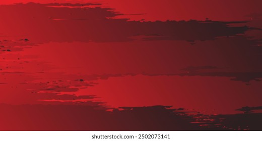 Black red ink brush stroke on white background. Japanese style. Vector illustration of grunge wave stains.Vector brushes illustration.