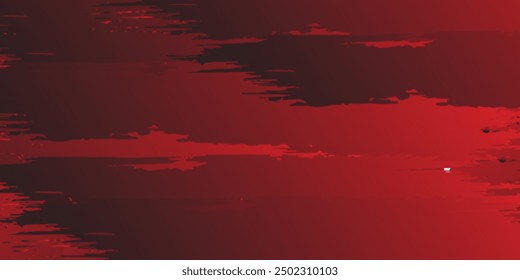 Black red ink brush stroke on white background. Japanese style. Vector illustration of grunge wave stains.Vector brushes illustration.