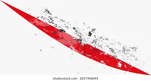 Schwarz-roter Pinselstrich auf weißem Hintergrund. Japanischer Stil. Vektorgrafik von farbigen Wellenflecken.Vektorbürsten-Illustration.