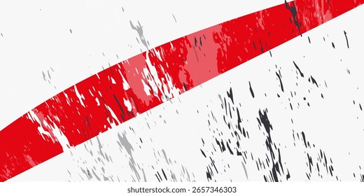 Schwarz-roter Pinselstrich auf weißem Hintergrund. Japanischer Stil. Vektorgrafik von farbigen Wellenflecken.Vektorbürsten-Illustration.