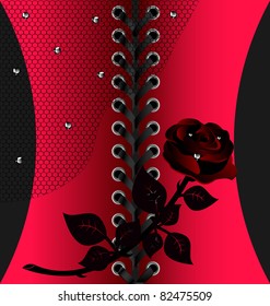 black red lacing with rose