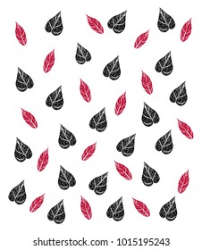 black and red leaves vector illustration. abstract nature pattern