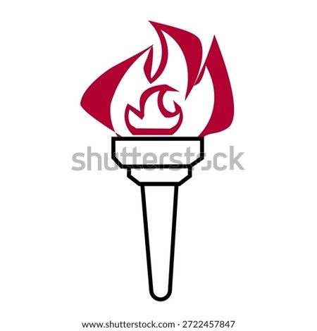 Black and Red Line Art of  Olympic Torches