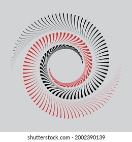 Black and Red lines in circle like yin and yang symbol.