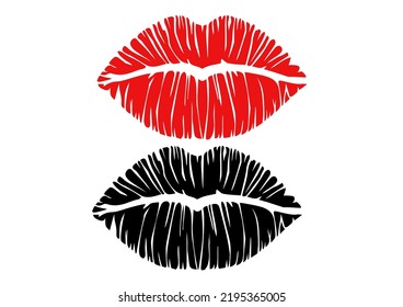 Symbol für schwarze und rote Lippen