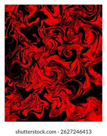 Black and red marble texture background. Imitations of hand drawn acrylic painting. Marbling surface illustration decoration fire concept. Liquid effect backdrop