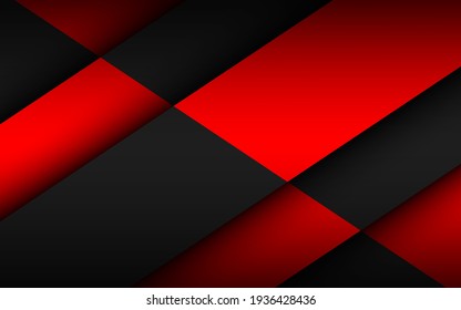 Black and red material design background overlap layers. Modern web wallpaper. Widescreen vector illustration