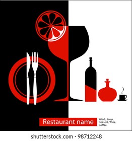 Black & red menu for cafe, restaurant