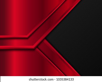 Black and red metal background. Abstract vector illustration