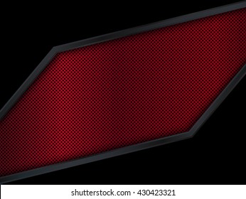 Black and red metal background. Abstract vector illustration