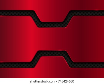 Black and red metal background. Abstract vector illustration