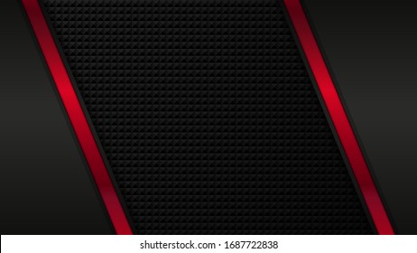 Black and red metal background. Vector design template